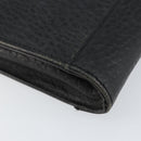 Burberrys Clutch Bag Leather Black Auth ep11188-14
