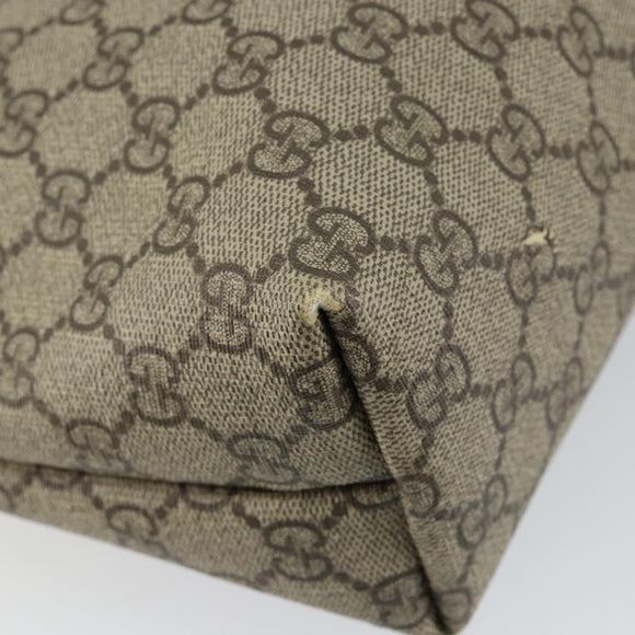 GUCCI GG Supreme Tote Bag PVC Leather Beige Auth ep11190