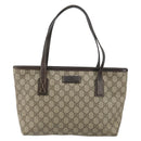 GUCCI GG Supreme Tote Bag PVC Leather Beige Auth ep11190-2