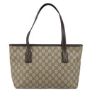 GUCCI GG Supreme Tote Bag PVC Leather Beige Auth ep11190-3