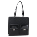 GUCCI GG Canvas Tote Bag Nylon Black Auth ep11191-1