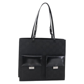 GUCCI GG Canvas Tote Bag Nylon Black Auth ep11191