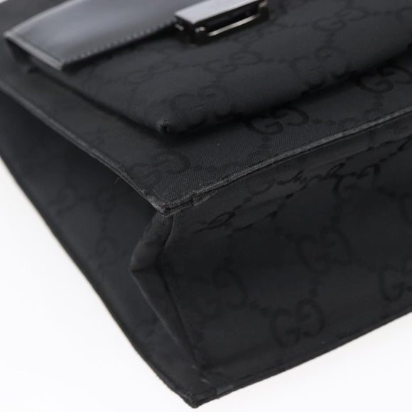 GUCCI GG Canvas Tote Bag Nylon Black Auth ep11191