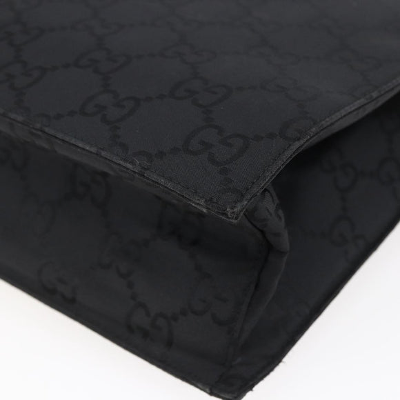 GUCCI GG Canvas Tote Bag Nylon Black Auth ep11191