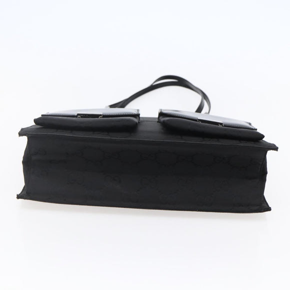 GUCCI GG Canvas Tote Bag Nylon Black Auth ep11191