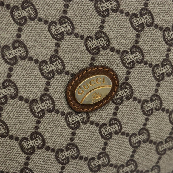 GUCCI GG Plus Supreme Clutch Bag PVC Beige Gold Auth ep11196