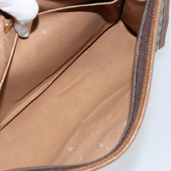 GUCCI GG Plus Supreme Clutch Bag PVC Beige Gold Auth ep11196