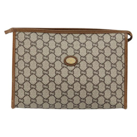 GUCCI GG Plus Supreme Clutch Bag PVC Beige Gold Auth ep11196 - 0