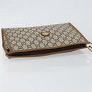 GUCCI GG Plus Supreme Clutch Bag PVC Beige Gold Auth ep11196-6