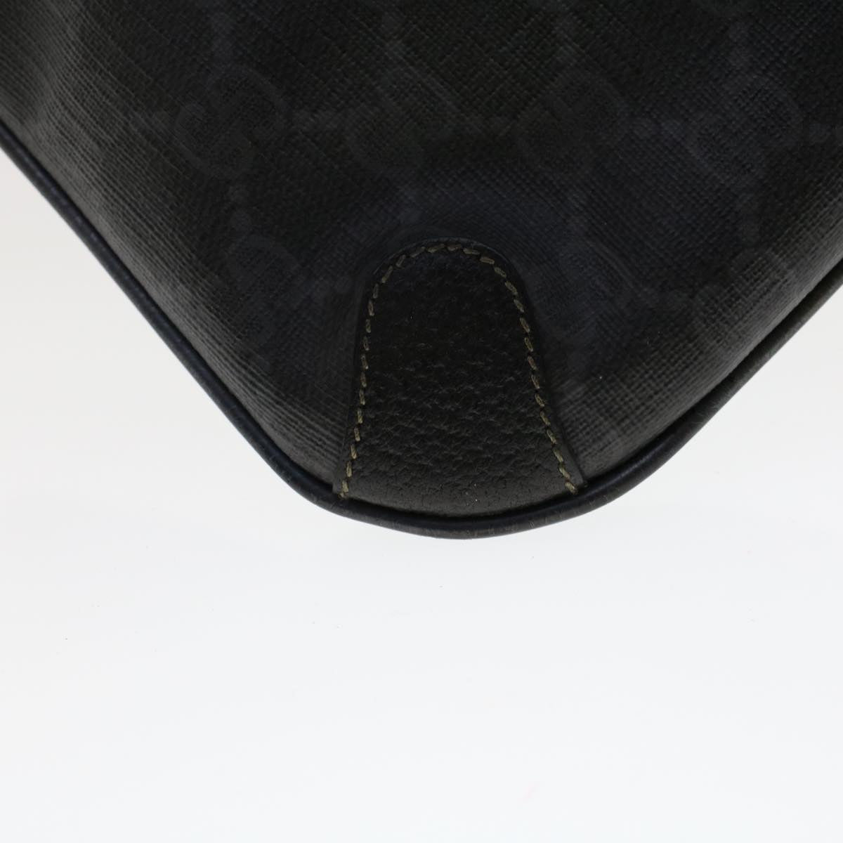 GUCCI GG Canvas Clutch Bag PVC Leather Black 156.02.075 Auth ep1120