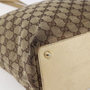 GUCCI GG Canvas Tote Bag Beige Gold 120836 Auth ep11204-15