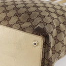 GUCCI GG Canvas Tote Bag Beige Gold 120836 Auth ep11204-16