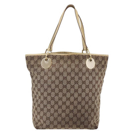 GUCCI GG Canvas Tote Bag Beige Gold 120836 Auth ep11204 - 0