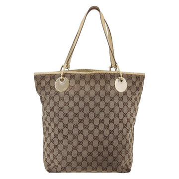 GUCCI GG Canvas Tote Bag Beige Gold 120836 Auth ep11204 - 0