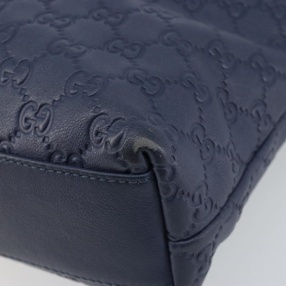 GUCCI Guccissima GG Tote Bag Leather Blue Auth ep11205