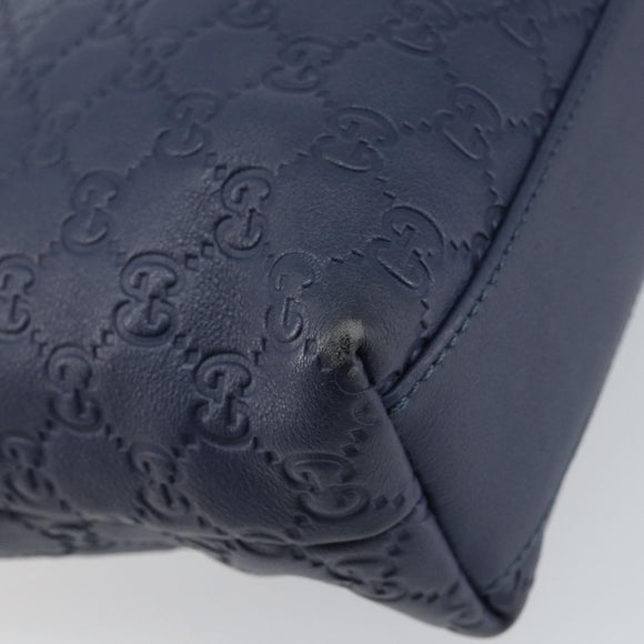 GUCCI Guccissima GG Tote Bag Leather Blue Auth ep11205