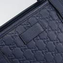 GUCCI Guccissima GG Tote Bag Leather Blue Auth ep11205-17