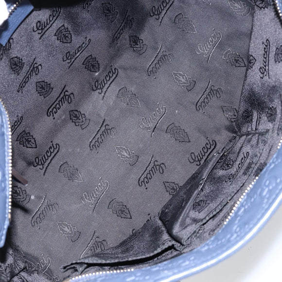 GUCCI Guccissima GG Tote Bag Leather Blue Auth ep11205