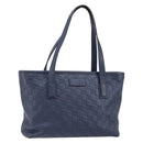 GUCCI Guccissima GG Tote Bag Leather Blue Auth ep11205-1