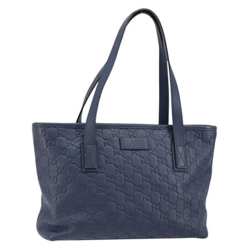 GUCCI Guccissima GG Tote Bag Leather Blue Auth ep11205