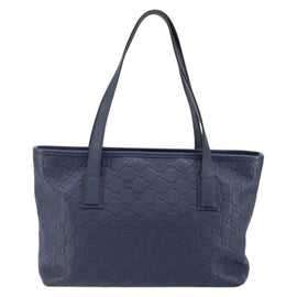 GUCCI Guccissima GG Tote Bag Leather Blue Auth ep11205 - 0