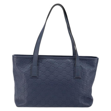 GUCCI Guccissima GG Tote Bag Leather Blue Auth ep11205 - 0