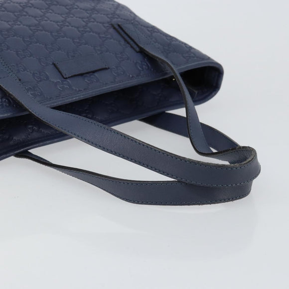 GUCCI Guccissima GG Tote Bag Leather Blue Auth ep11205