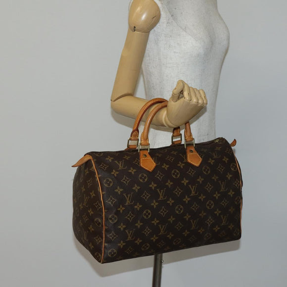 LOUIS VUITTON Monogram Speedy 35 Hand Bag M41524 LV Auth ep11207