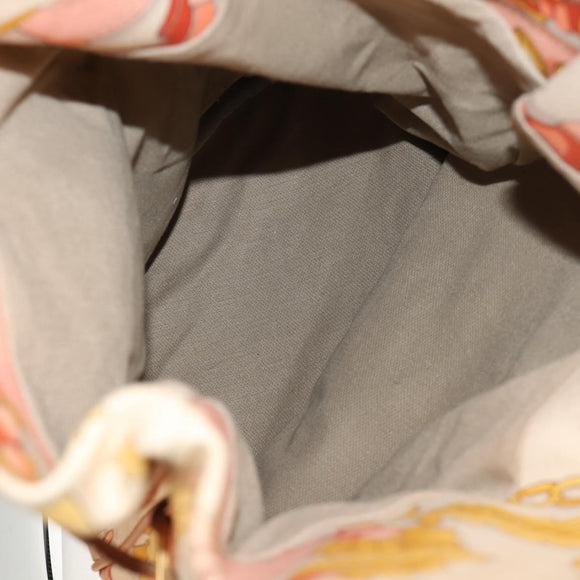 LOEWE Shoulder Bag Canvas Leather Beige Pink yellow Auth ep11209