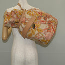 LOEWE Shoulder Bag Canvas Leather Beige Pink yellow Auth ep11209-22