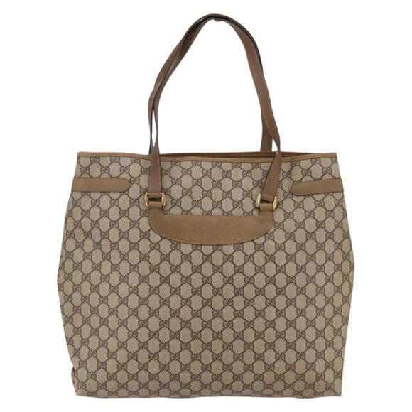 GUCCI GG Supreme Tote Bag PVC Beige Gold 39 02 061 Auth ep11212