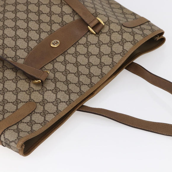 GUCCI GG Supreme Tote Bag PVC Beige Gold 39 02 061 Auth ep11212