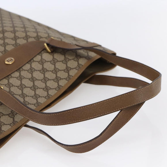 GUCCI GG Supreme Tote Bag PVC Beige Gold 39 02 061 Auth ep11212