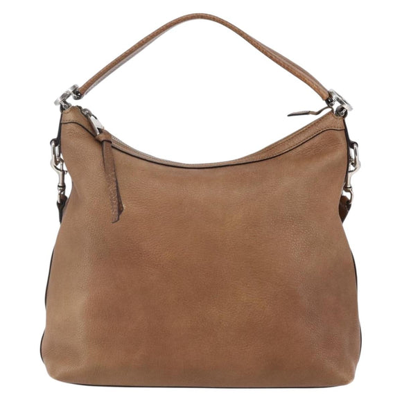 GUCCI Miss GG Hand Bag Leather 2way Brown Silver 326514 Auth ep11215