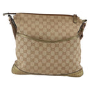 GUCCI GG Canvas Shoulder Bag Beige Gold 145857 Auth ep11216-13