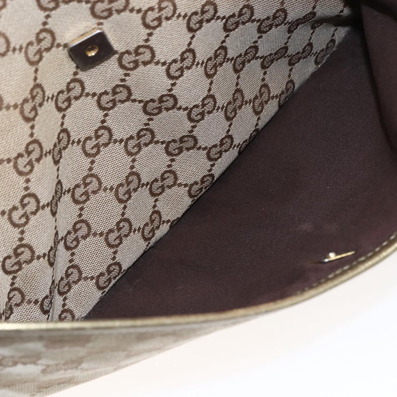 GUCCI GG Canvas Shoulder Bag Beige Gold 145857 Auth ep11216