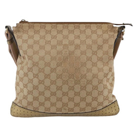 GUCCI GG Canvas Shoulder Bag Beige Gold 145857 Auth ep11216 - 0