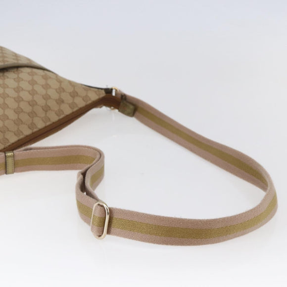 GUCCI GG Canvas Shoulder Bag Beige Gold 145857 Auth ep11216