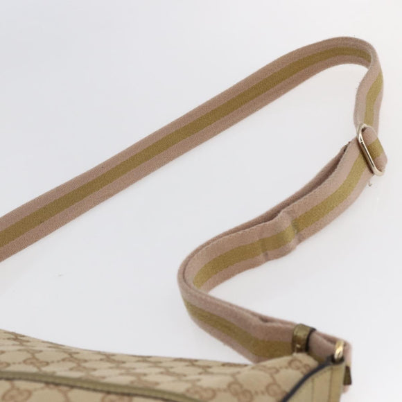 GUCCI GG Canvas Shoulder Bag Beige Gold 145857 Auth ep11216