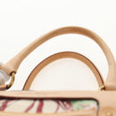 Salvatore Ferragamo Gancini Animal Boston Bag Nylon Leather Beige Auth ep11228-15