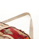 Salvatore Ferragamo Gancini Animal Boston Bag Nylon Leather Beige Auth ep11228-17