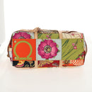 Salvatore Ferragamo Gancini Animal Boston Bag Nylon Leather Beige Auth ep11228-6