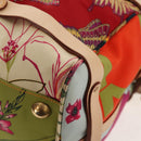 Salvatore Ferragamo Gancini Animal Boston Bag Nylon Leather Beige Auth ep11228-19