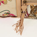 Salvatore Ferragamo Gancini Animal Boston Bag Nylon Leather Beige Auth ep11228-23