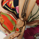 Salvatore Ferragamo Gancini Animal Boston Bag Nylon Leather Beige Auth ep11228-25