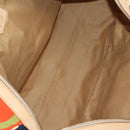 Salvatore Ferragamo Gancini Animal Boston Bag Nylon Leather Beige Auth ep11228-10