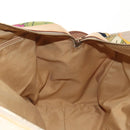 Salvatore Ferragamo Gancini Animal Boston Bag Nylon Leather Beige Auth ep11228-26