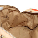 Salvatore Ferragamo Gancini Animal Boston Bag Nylon Leather Beige Auth ep11228-27