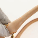 Salvatore Ferragamo Gancini Animal Boston Bag Nylon Leather Beige Auth ep11228-8