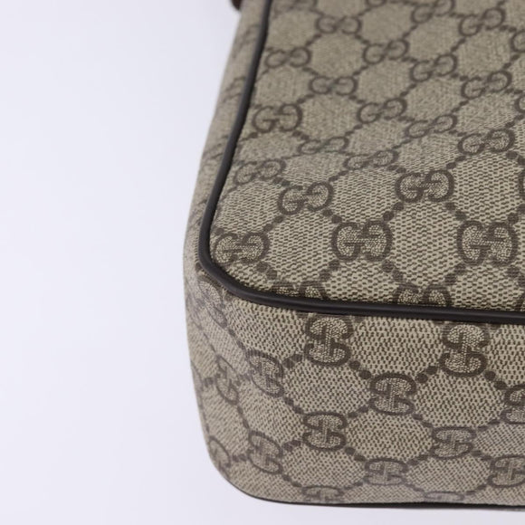 GUCCI GG Supreme Shoulder Bag PVC Beige Gold 201448 Auth ep11234